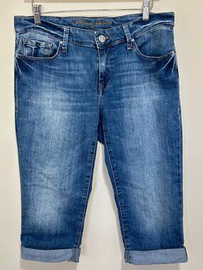 Mavi Molly Mid-Rise Cuffed Capri Blue Size 31